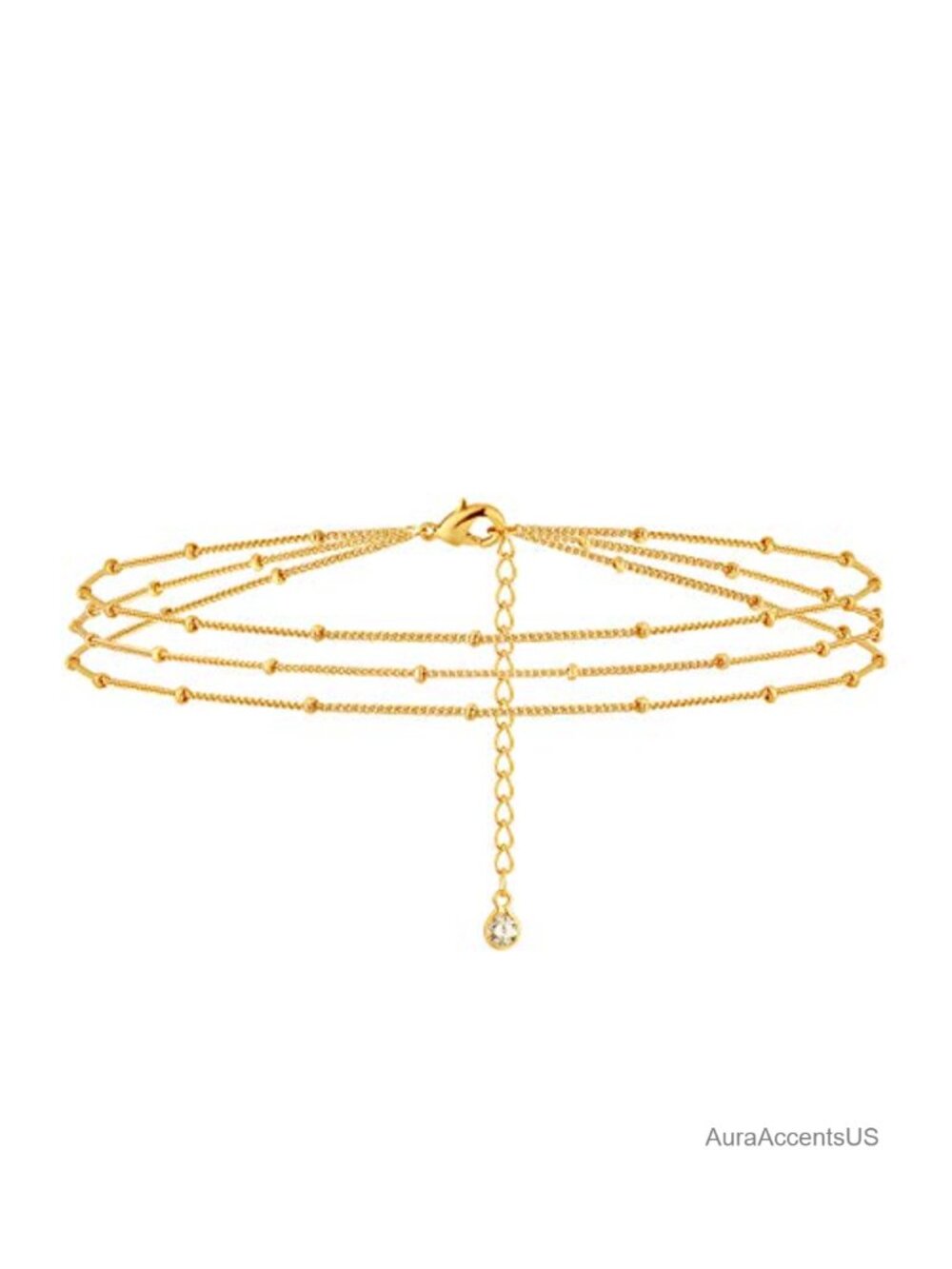 14K Gold Plated Chain Bracelet for Women Dainty Adjustable Link Bracelet